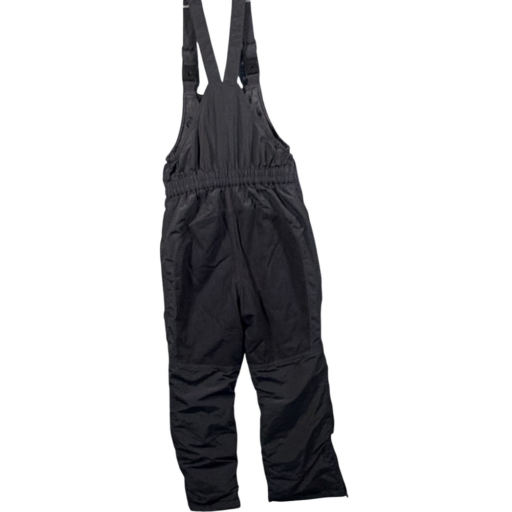 Kids Snow Bibs Size 10, Lands' End Black Squall Grow-A-Longs Insulated Overalls - Picture 7 of 8